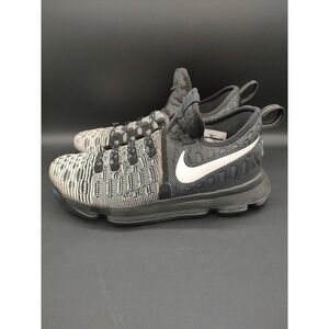 Nike Zoom KD 9 Mic Drop Black White Flyknit Basketball Shoes 843392-010 Mens 8.5